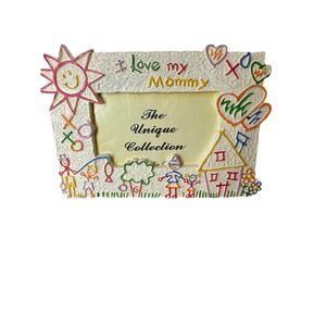 The Unique Collection I Love My Mommy Resin Picture Frame Child Drawing 3x5